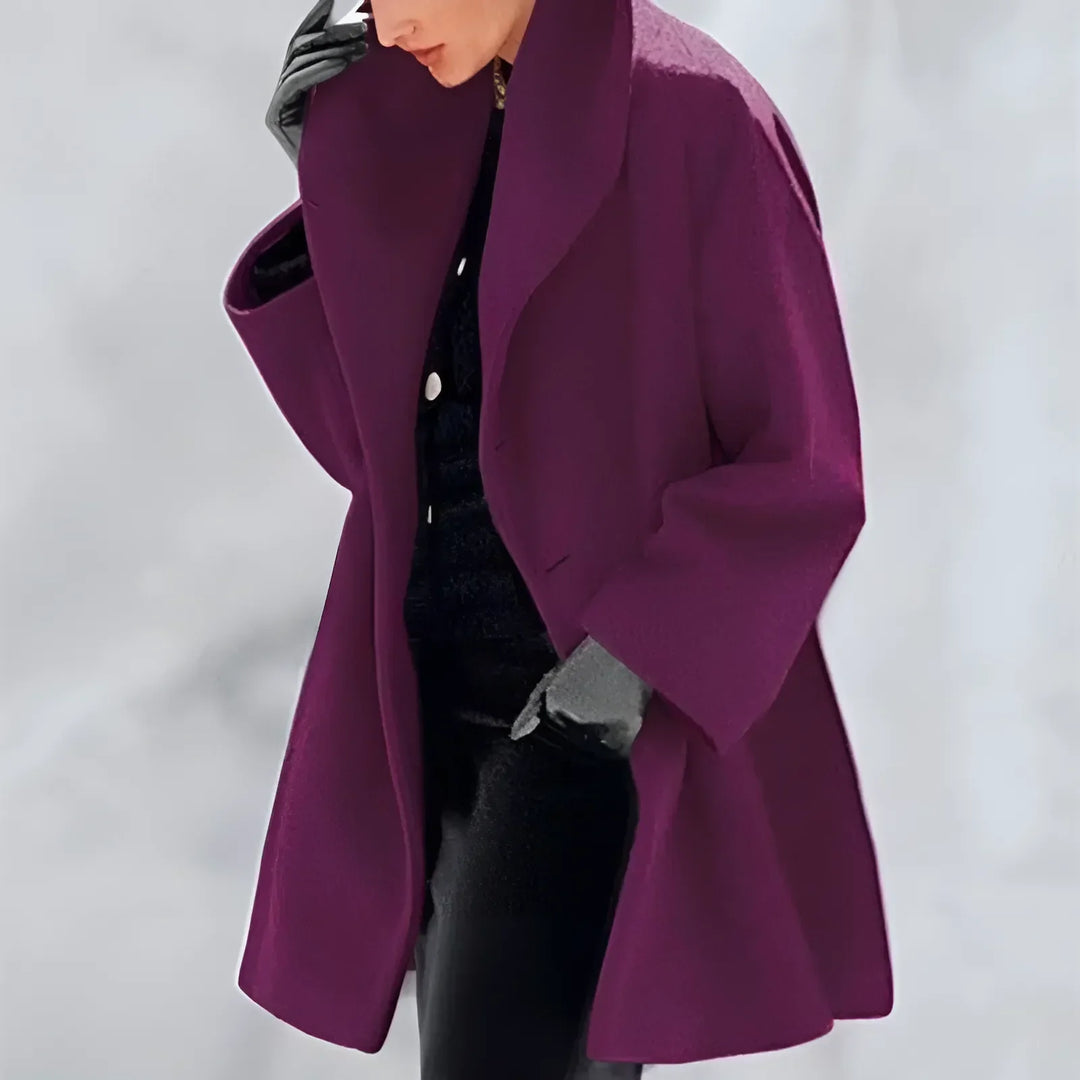 Bea | Women's Winter Coat with Buttons and Stand Collar
