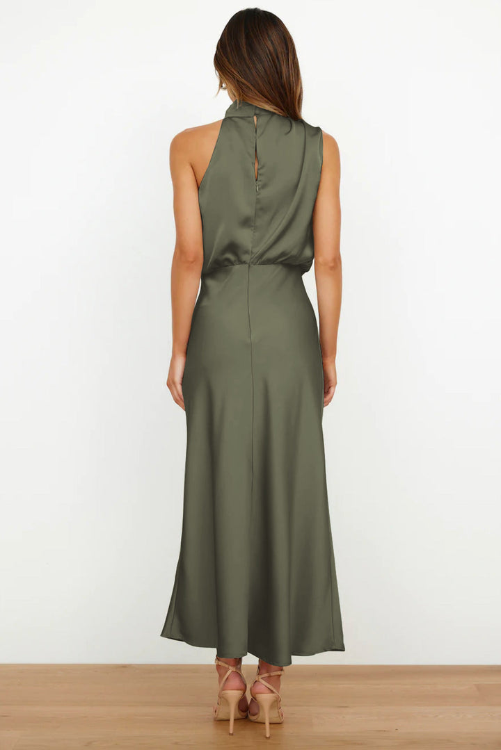 Marzelle | Women's Elegant Halter Satin Dress