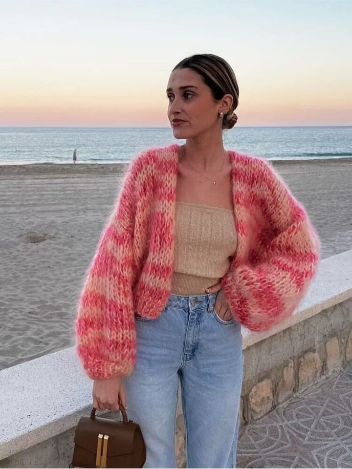 Brenna | Women’s Striped Knit Cardigan with Multicolor Style