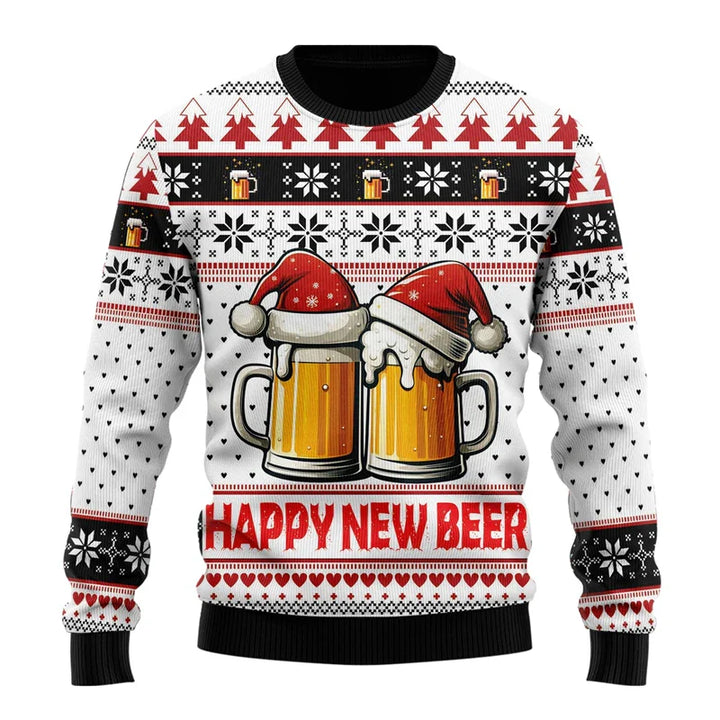 Noelle | Unisex Christmas Prints Knit Sweater with Round Neckline