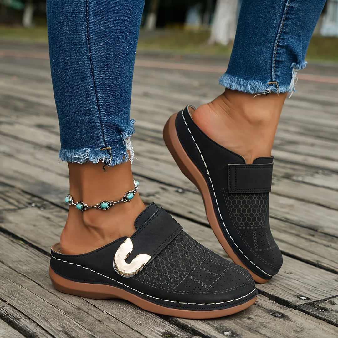 Estelle | Women’s Chic Loafers with Open Heel  and Buckle Style
