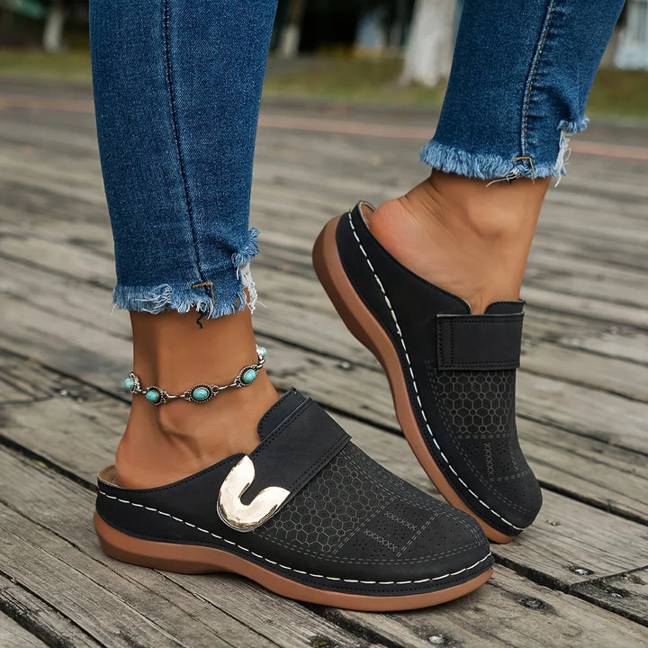 Estelle | Women’s Chic Loafers with Open Heel  and Buckle Style