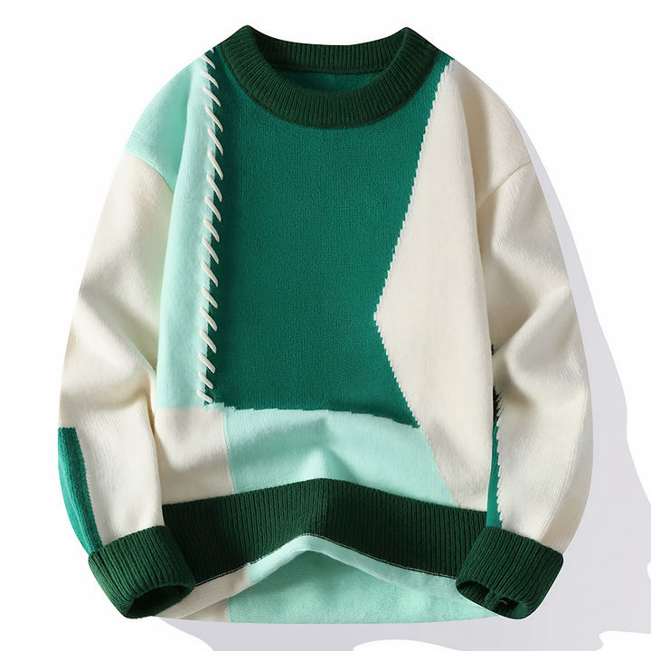 Ronan | Men's Textured Knit Sweater with Distressed Stitch Detailing