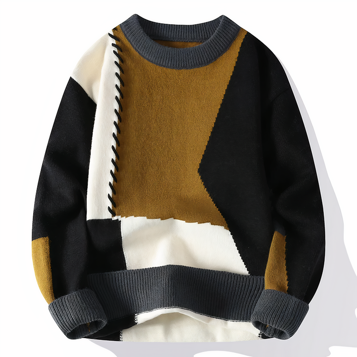 Ronan | Men's Textured Knit Sweater with Distressed Stitch Detailing