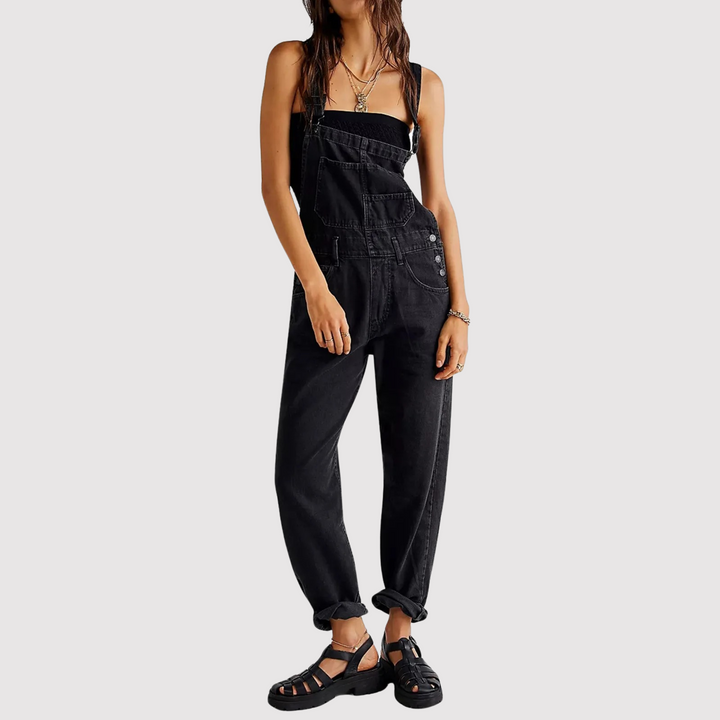Daphne | Women’s Denim One-Piece Jumpsuit with Pockets