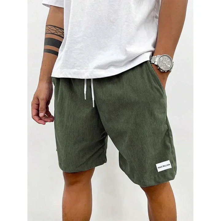 Tjark | Men’s Corduroy Casual Shorts with Drawstring and Patch