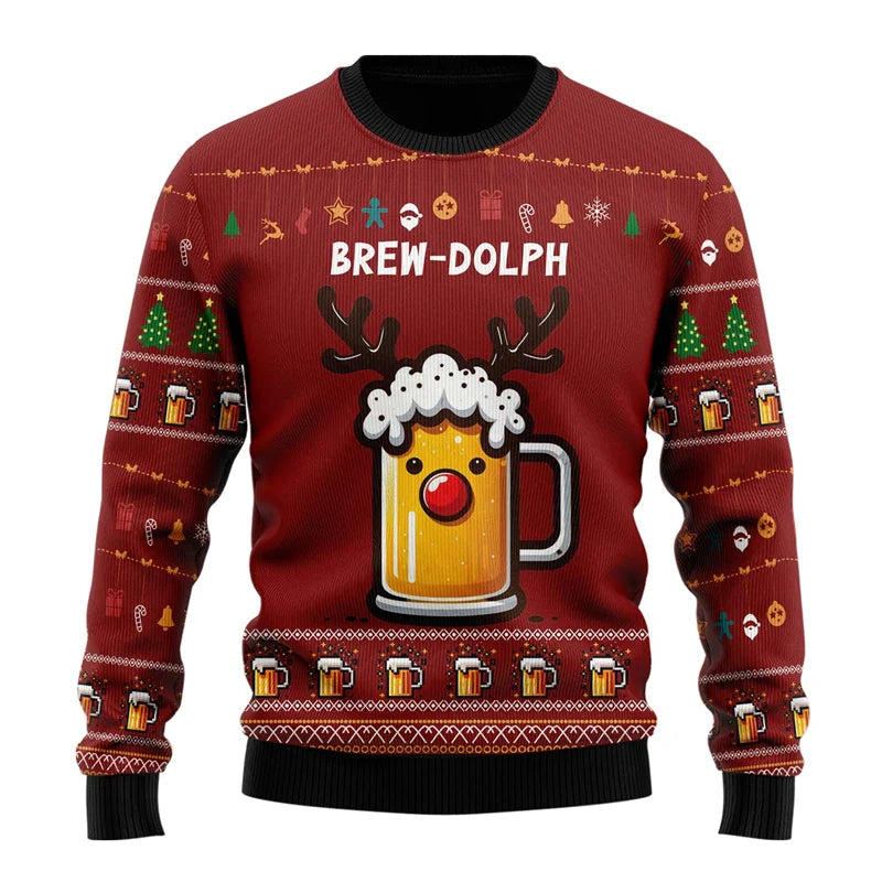 Noelle | Unisex Christmas Prints Knit Sweater with Round Neckline