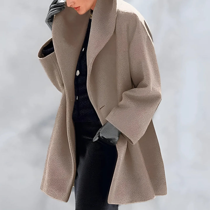 Bea | Women's Winter Coat with Buttons and Stand Collar