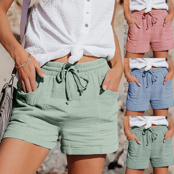 Malia | Women’s Casual Linen Summer Shorts with Drawstring