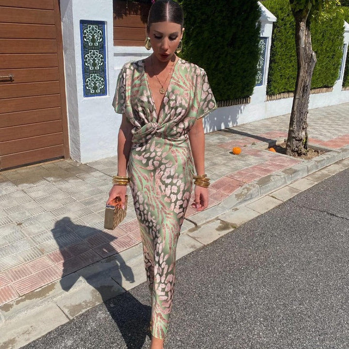 Rida | Women’s Twisted V-Neck Maxi Dress