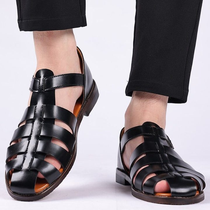 Vaelor | Men's Gladiator Leather Sandals with Buckle Strap