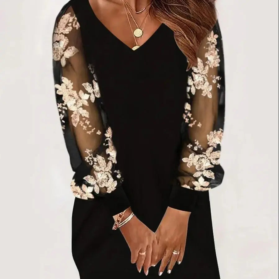 Maribel | Women’s Batwing Sleeves Mini Dress with V-neckline