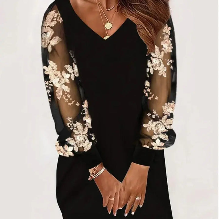 Maribel | Women’s Batwing Sleeves Mini Dress with V-neckline