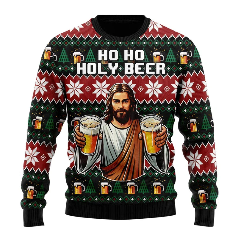Noelle | Unisex Christmas Prints Knit Sweater with Round Neckline