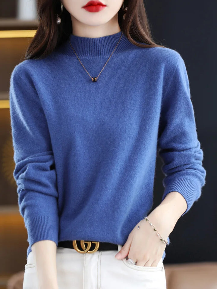 Anara | Women’s Wool Knit Sweater with Crew Neck
