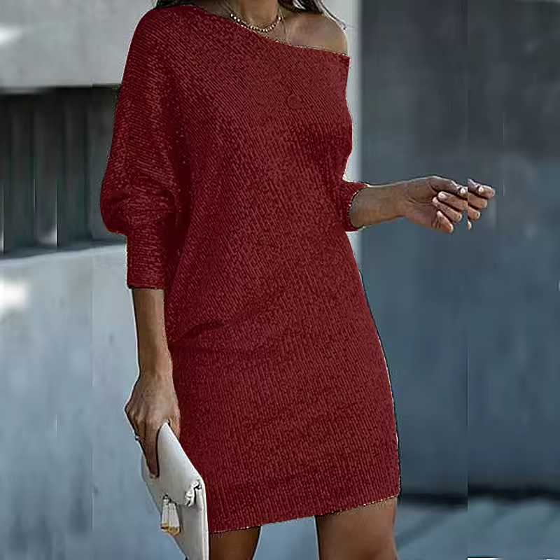 Claire | Women’s Sequin Party Mini Dress with Asymmetric Style