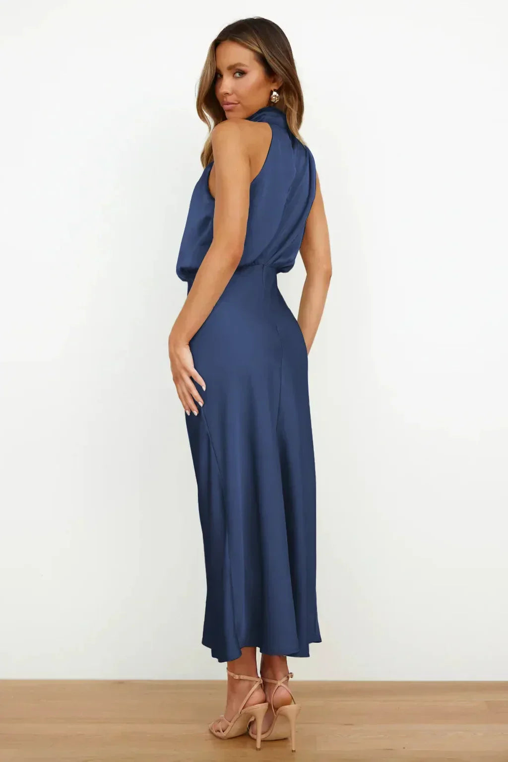 Marzelle | Women's Elegant Halter Satin Dress
