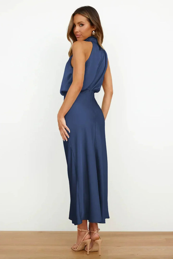 Marzelle | Women's Elegant Halter Satin Dress