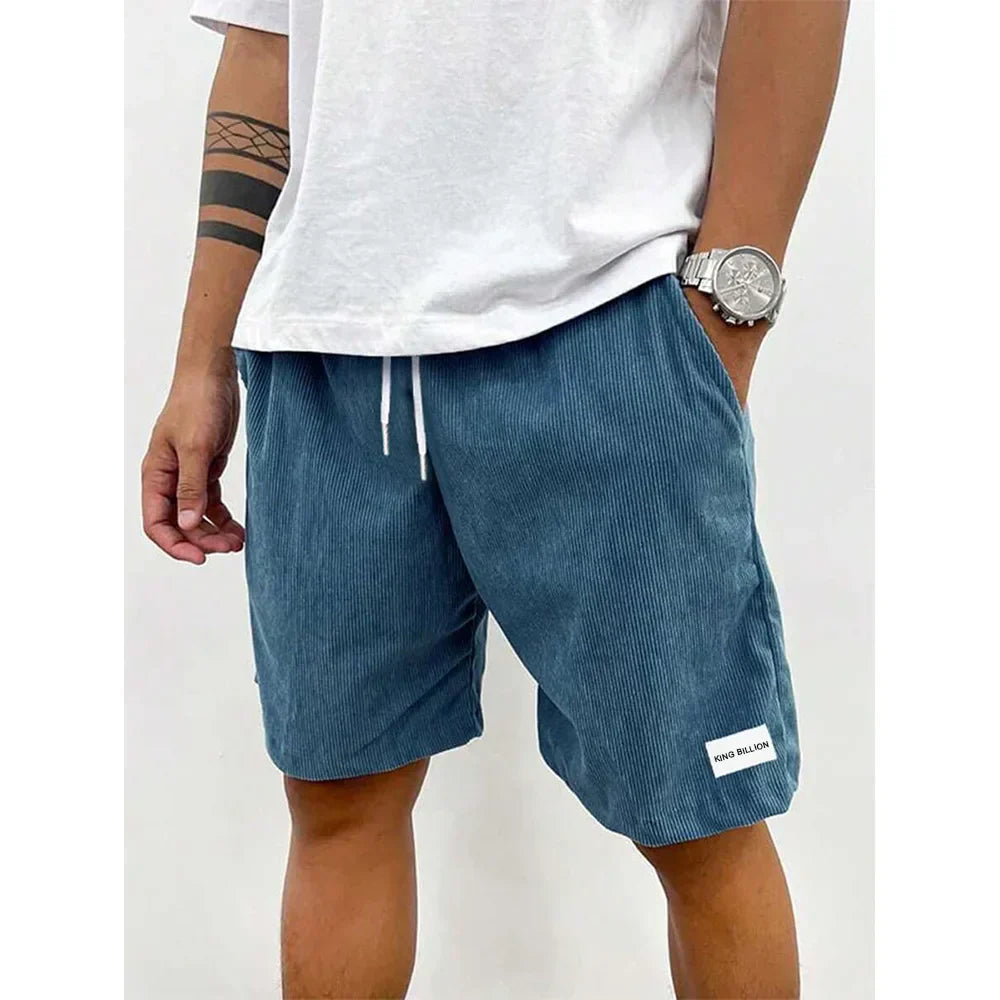 Tjark | Men’s Corduroy Casual Shorts with Drawstring and Patch