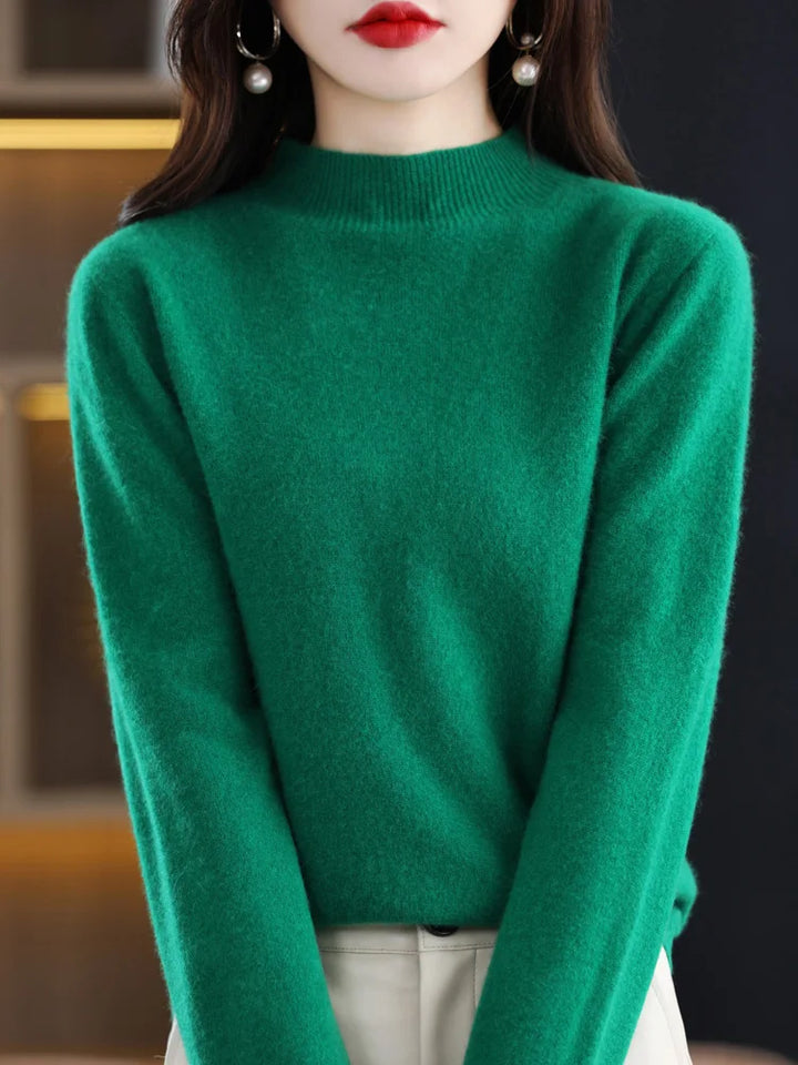 Anara | Women’s Wool Knit Sweater with Crew Neck