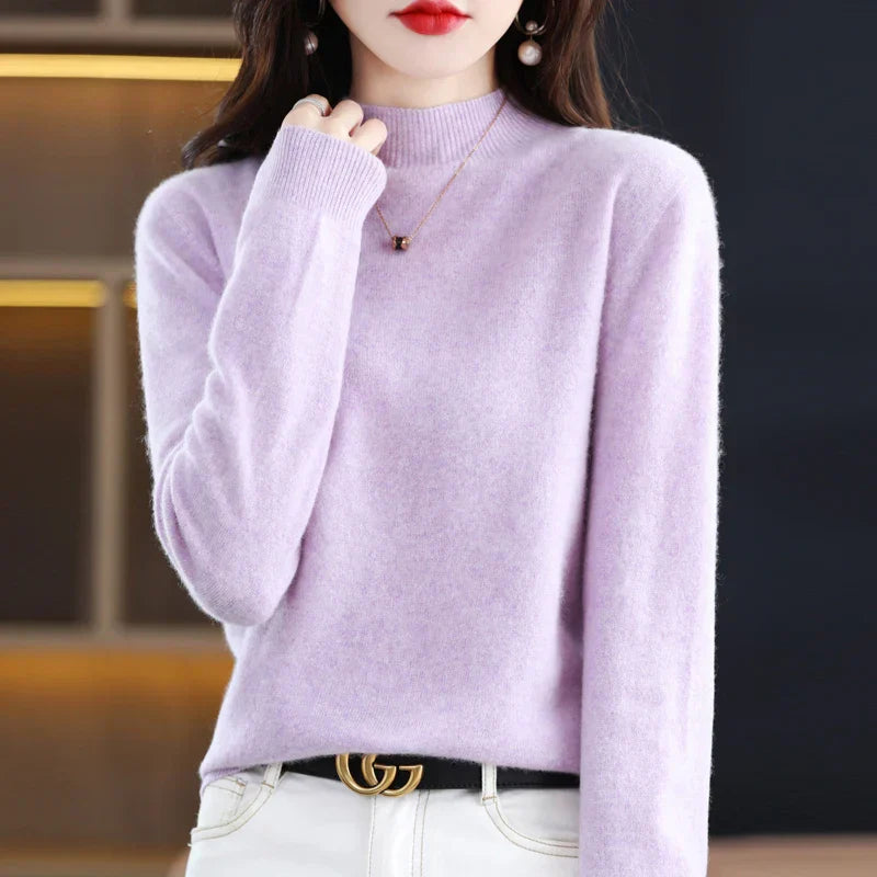 Anara | Women’s Wool Knit Sweater with Crew Neck