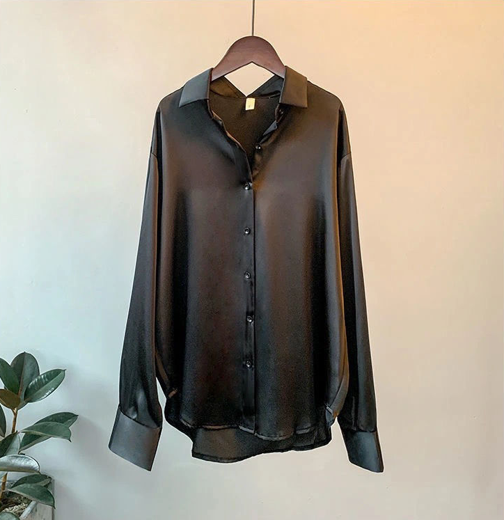 Livia | Women’s Elegant Satin Long Sleeves Blouse