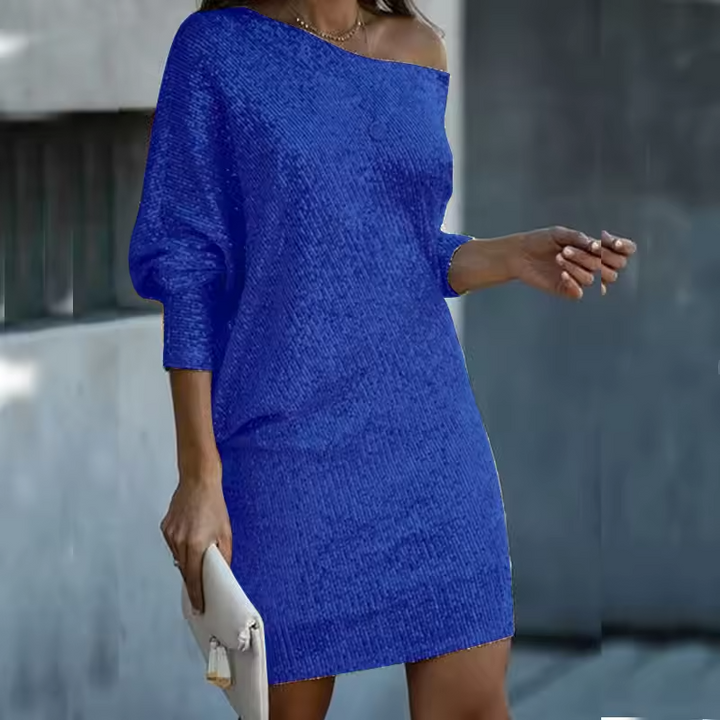 Claire | Women’s Sequin Party Mini Dress with Asymmetric Style