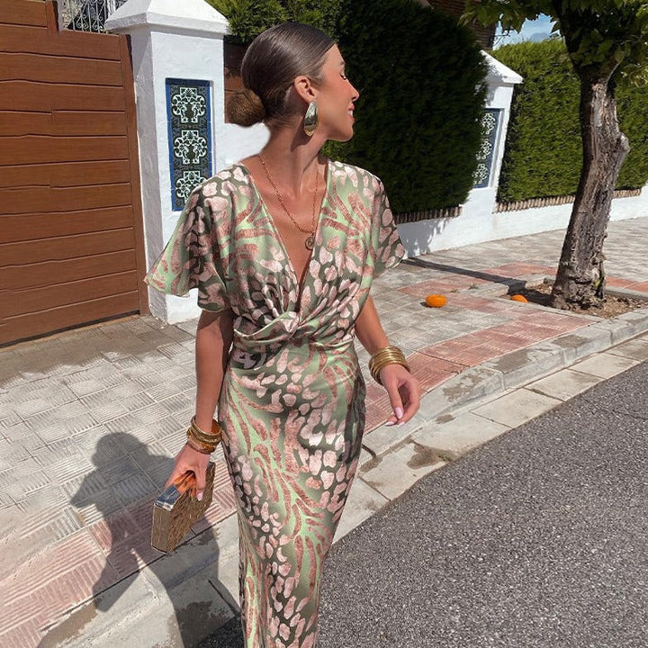 Rida | Women’s Twisted V-Neck Maxi Dress