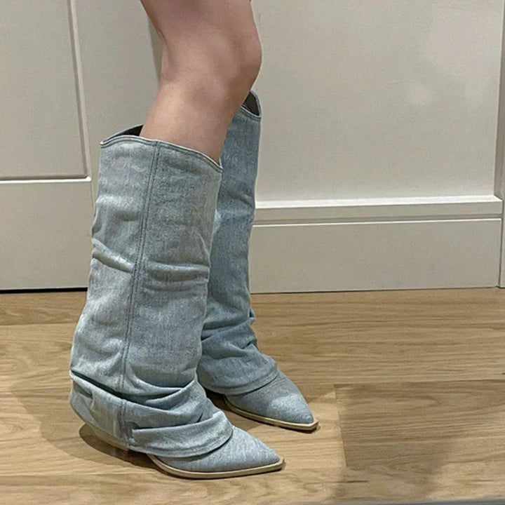 Darian | Women’s Denim Knee-High Boots