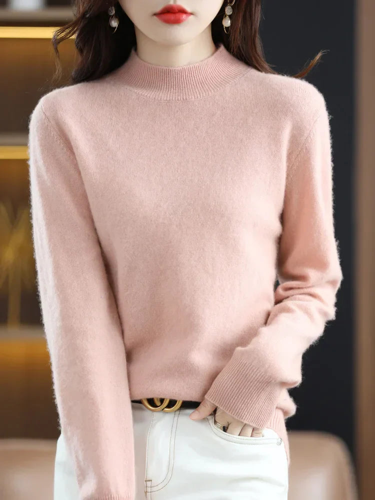 Anara | Women’s Wool Knit Sweater with Crew Neck