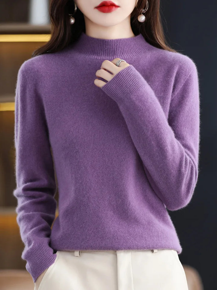Anara | Women’s Wool Knit Sweater with Crew Neck