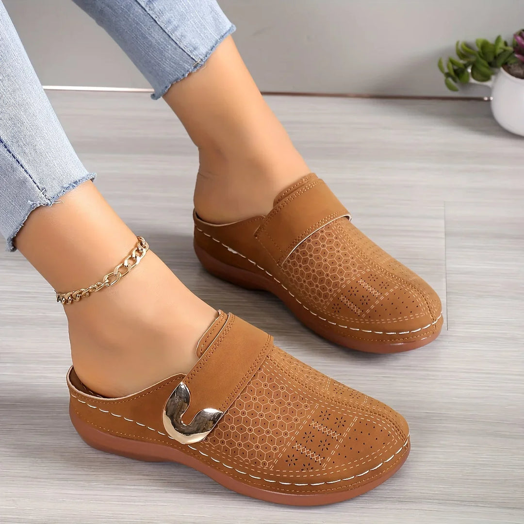 Estelle | Women’s Chic Loafers with Open Heel  and Buckle Style