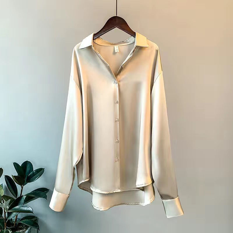 Livia | Women’s Elegant Satin Long Sleeves Blouse