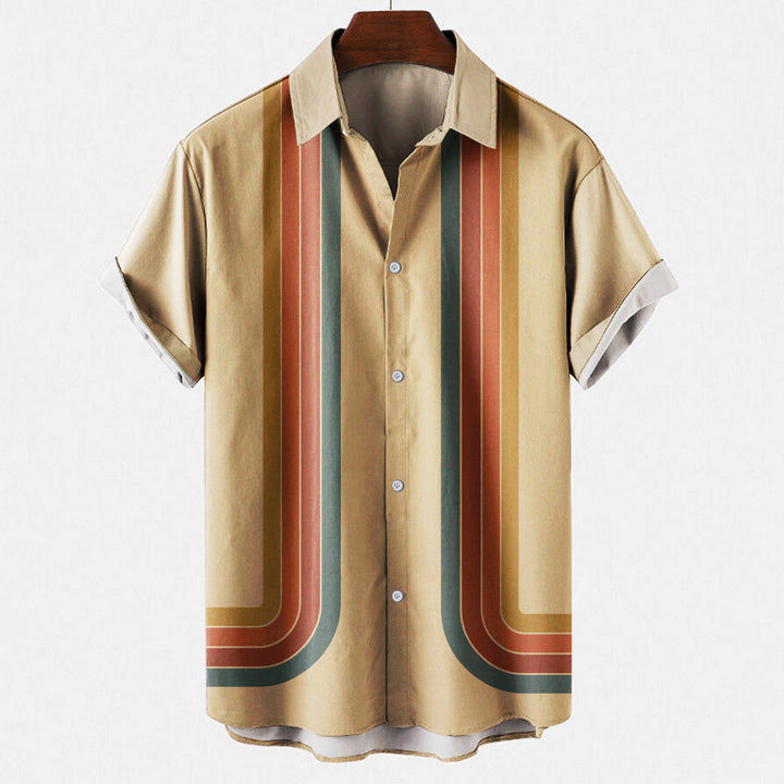 Gino | Men’s Retro Short Sleeve Summer Shirt with Striped