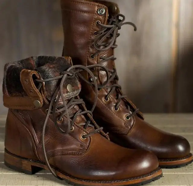 Renly | Women’s Classic Leather Ankle Boots with Lace-Up