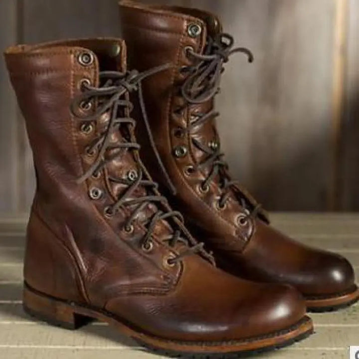 Renly | Women’s Classic Leather Ankle Boots with Lace-Up