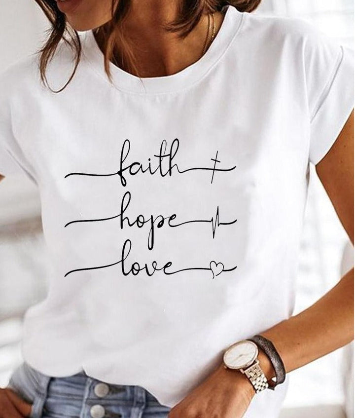 Sierra | Women’s Round Neck Summer T-shirt with Graphic Print