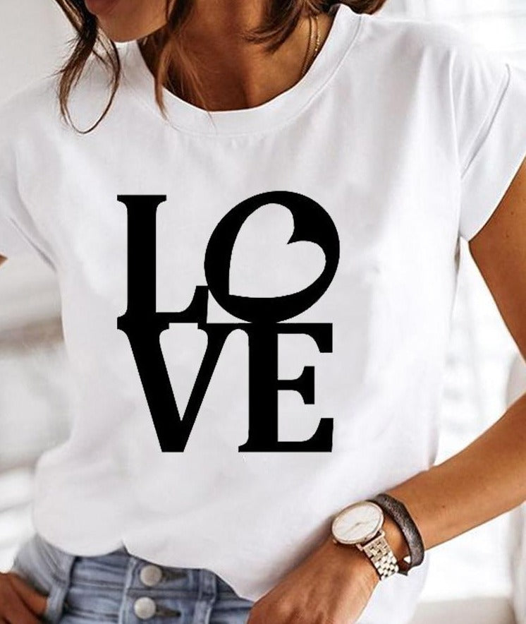 Sierra | Women’s Round Neck Summer T-shirt with Graphic Print