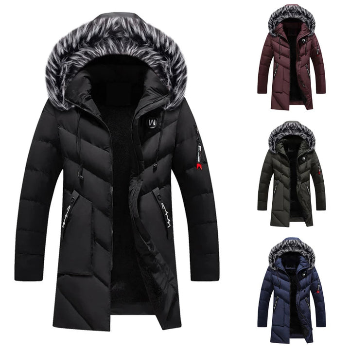 Sebastian | Men's Long Padded Winter Jacket with Fur Lined Hood