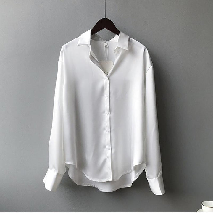 Livia | Women’s Elegant Satin Long Sleeves Blouse