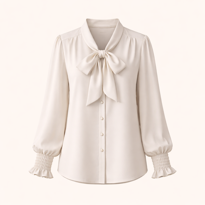 Women’s Bow-Front Long Sleeve Blouse
