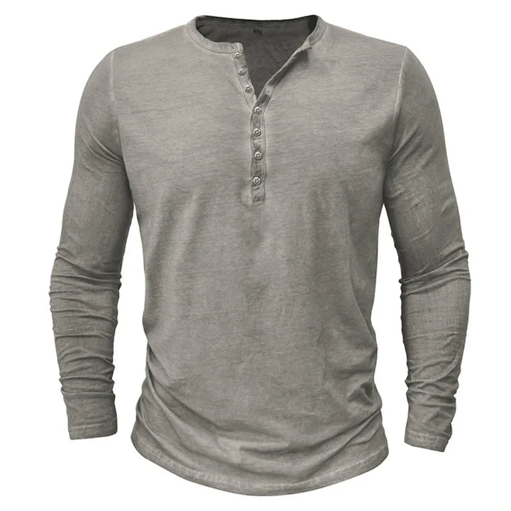 Theo | Men’s Long Sleeve Henley Shirt with Soft Cotton