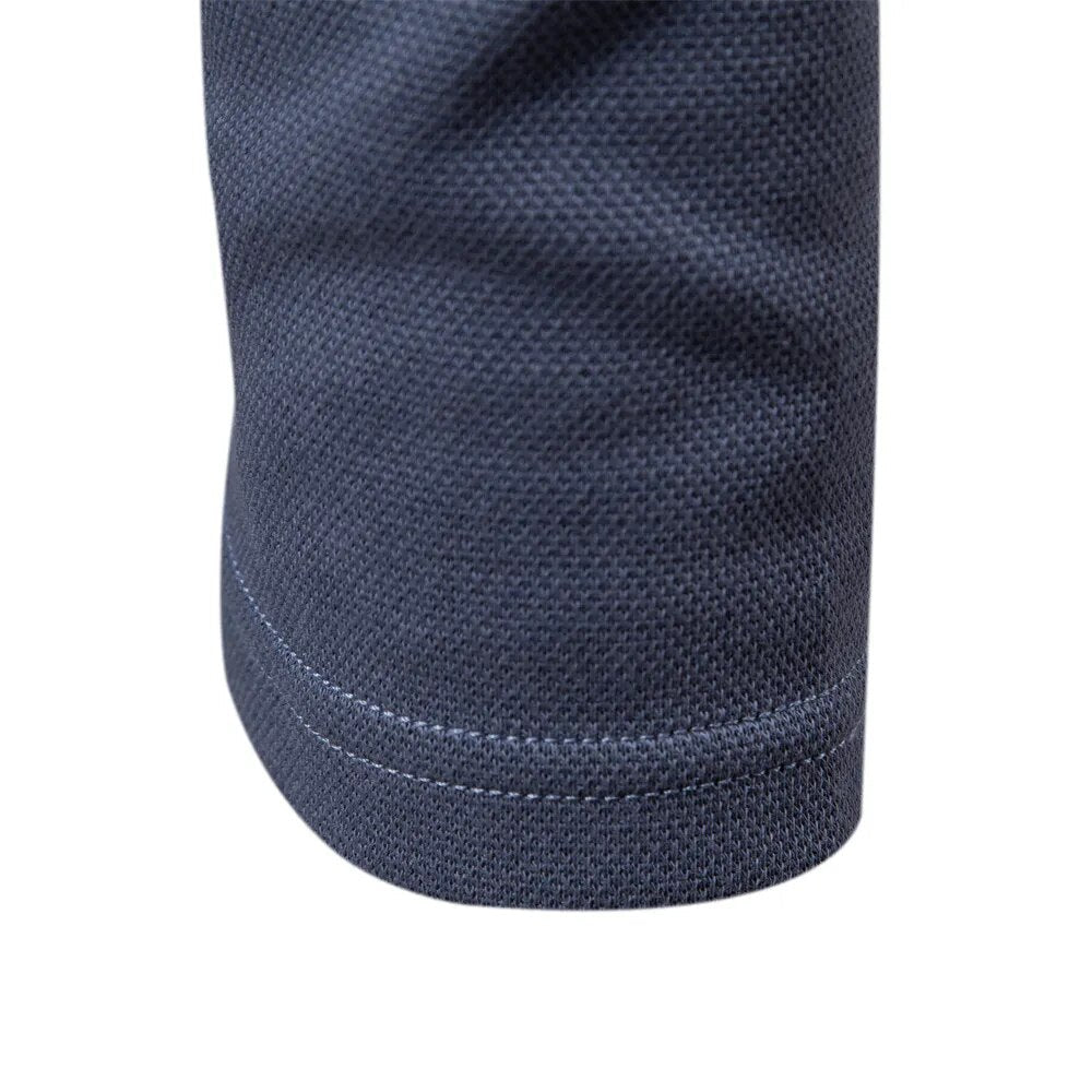 Eddie | Men's Classic Cotton Polo Shirt with Long Sleeve and Buttons
