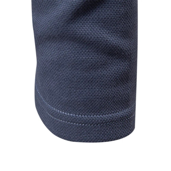 Eddie | Men's Classic Cotton Polo Shirt with Long Sleeve and Buttons