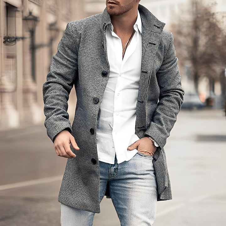 Noel | Men’s Plaid Button-Front Overcoat
