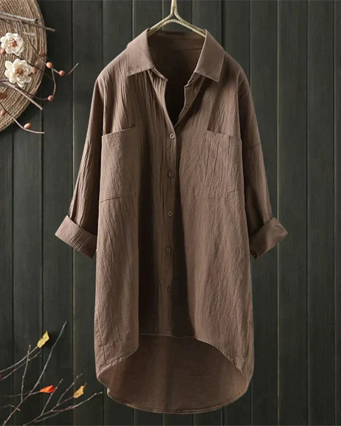 Jesse | Women's Folded Sleeve Shirt Dress with Buttons