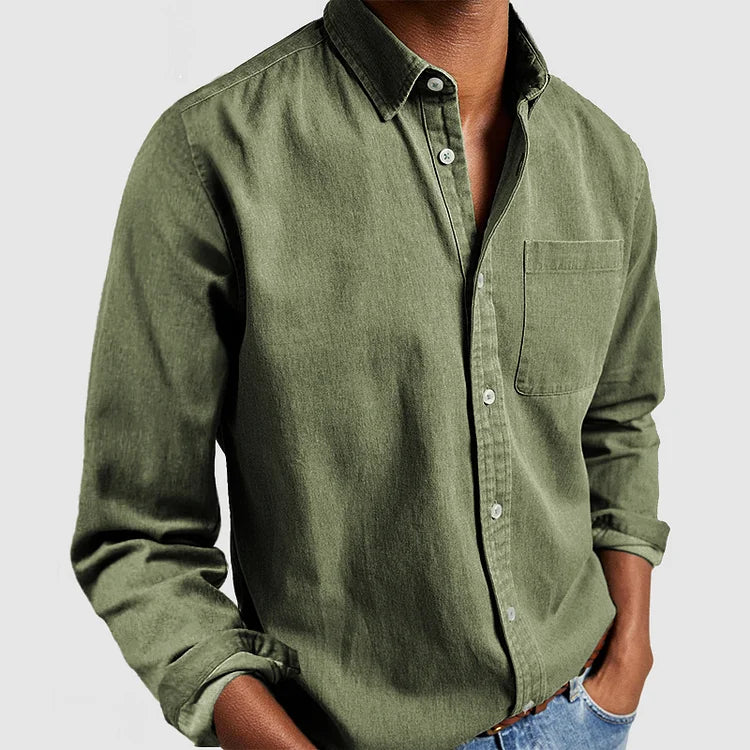 Albino | Men’s Lightweight Long Sleeve Shirt with Buttons and Pocket