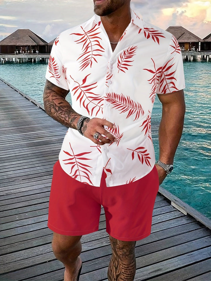 Cayden | Tropical Print Shirt and Shorts Summer Set
