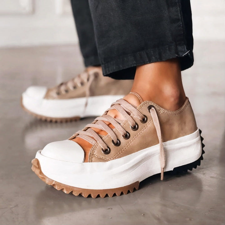 Kaida | Women's Platform Canvas Sneakers with Chunky Lug Sole