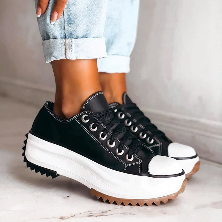 Kaida | Women's Platform Canvas Sneakers with Chunky Lug Sole